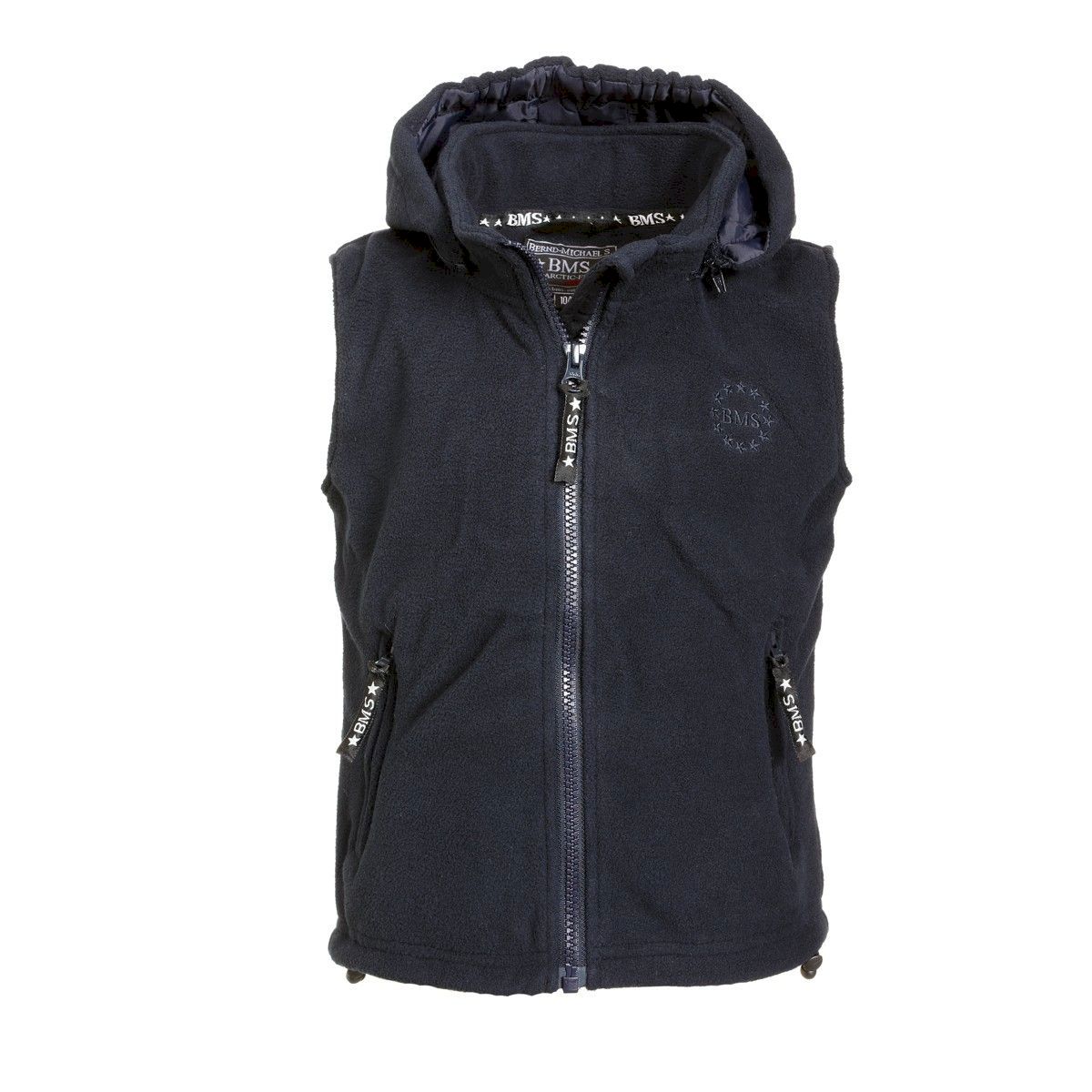 Fleeceweste mit Kapuze und Windstopp - marine